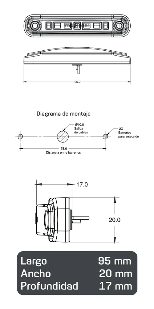 faros laterales diagrama series PL-60