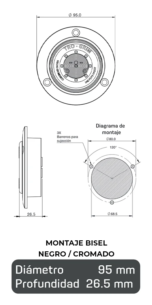 Trogrim faros montaje series PL-342